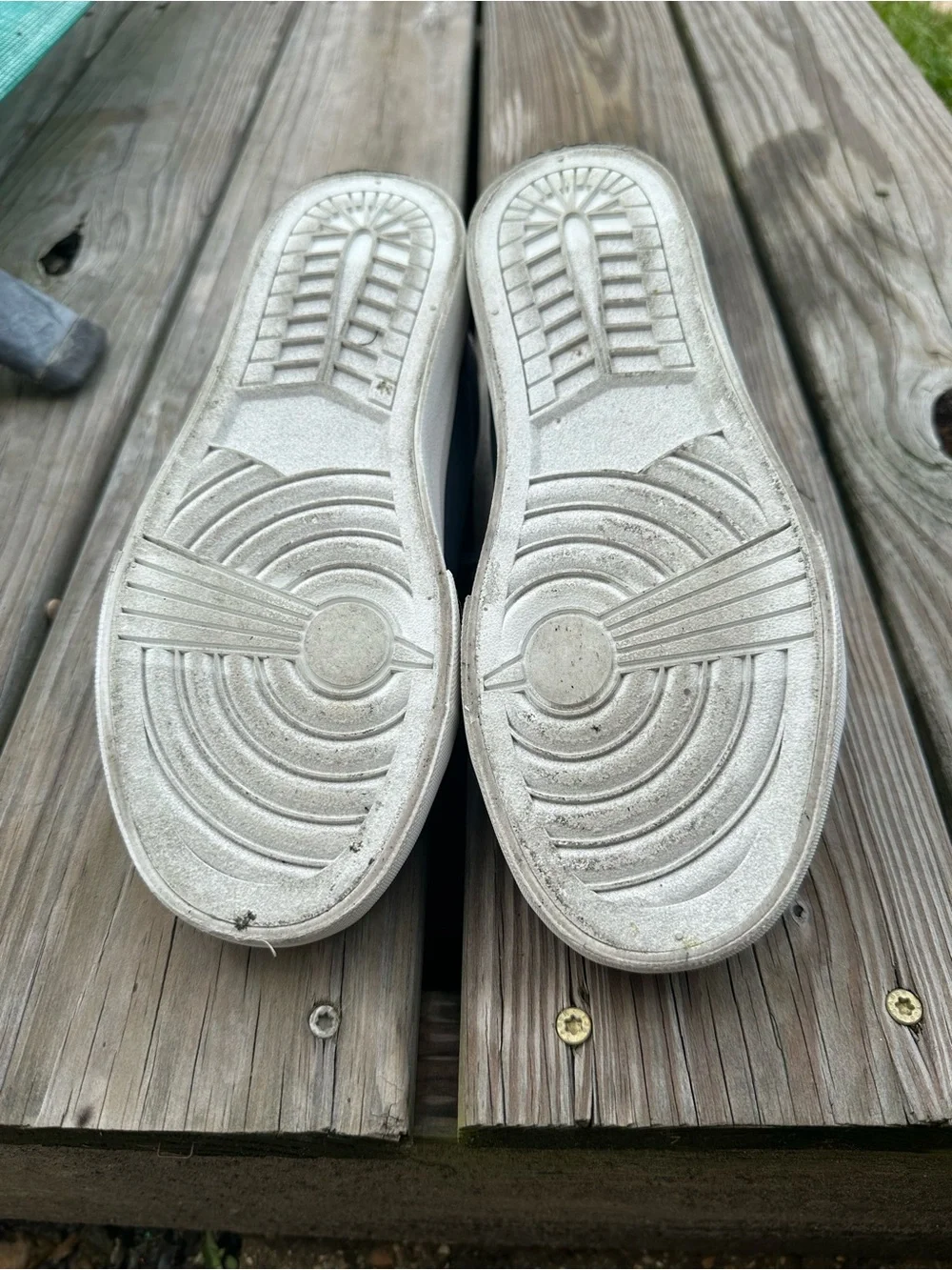 Boys Casual Navy Leather-Trim Sneakers
